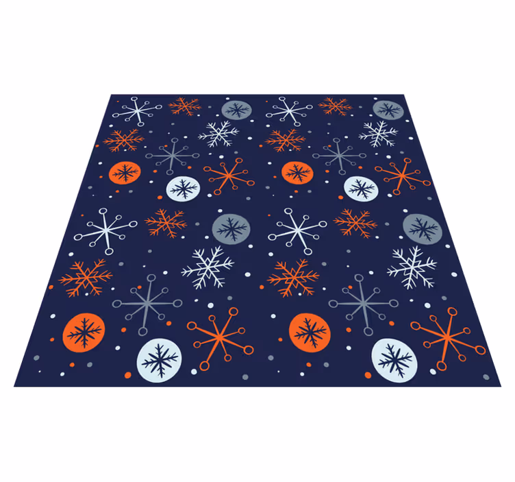Snöflingemotiv Vinylmatta Jul - Tenstickers