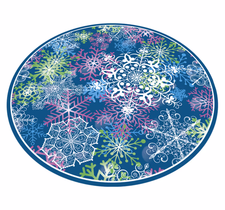 Färgglatt snöflingmönster Vinylmatta Jul - Tenstickers