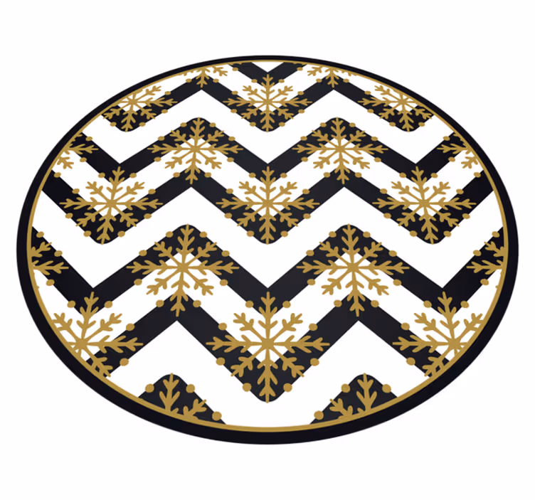 Chevron snöflingamönster Vinylmatta Jul - Tenstickers
