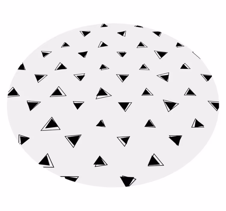 Monokroma svarta trianler Vinylmatta geometrisk - Tenstickers