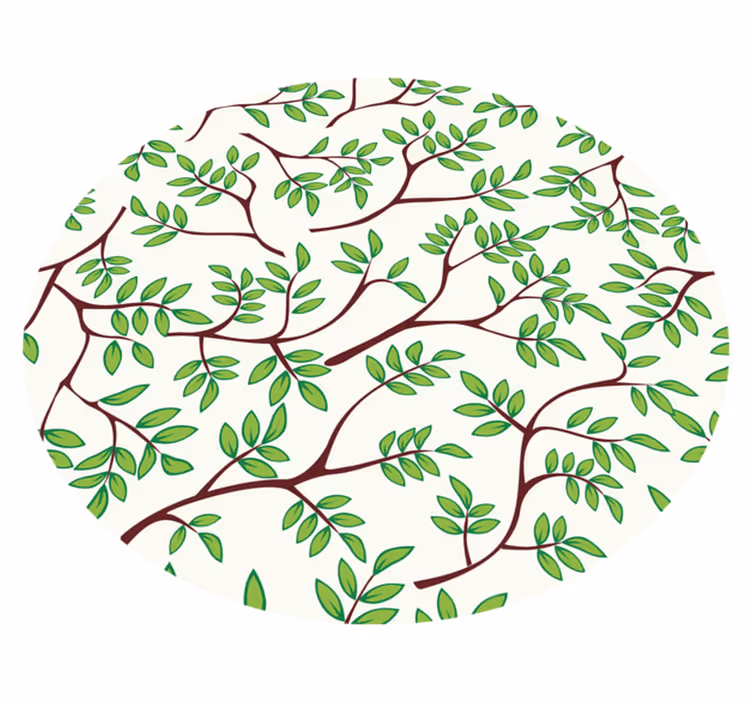 Löviga grenar mönster Vinylmatta natur - Tenstickers