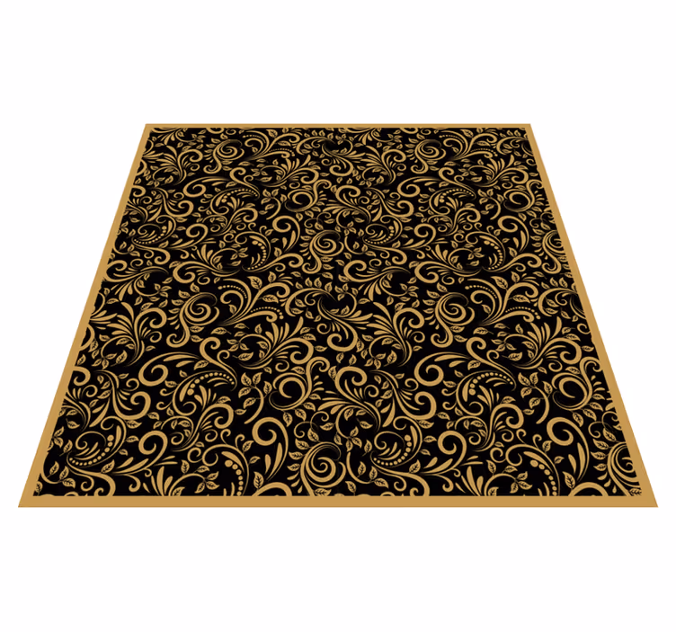 Elegant virvlar mönster Vinylmatta blommor och växter - Tenstickers