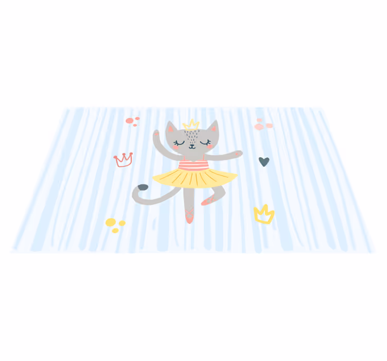 Dansande kattillustration Vinylmatta Barn - Tenstickers