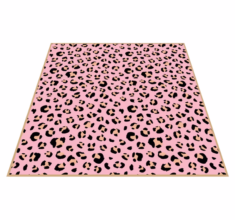 Elegant rosa leopardmönster Vinylmatta djurtryck - Tenstickers