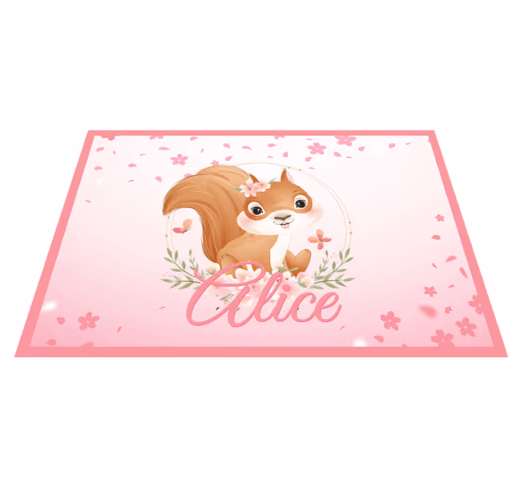 Ekorreillustration Vinylmatta namn - Tenstickers