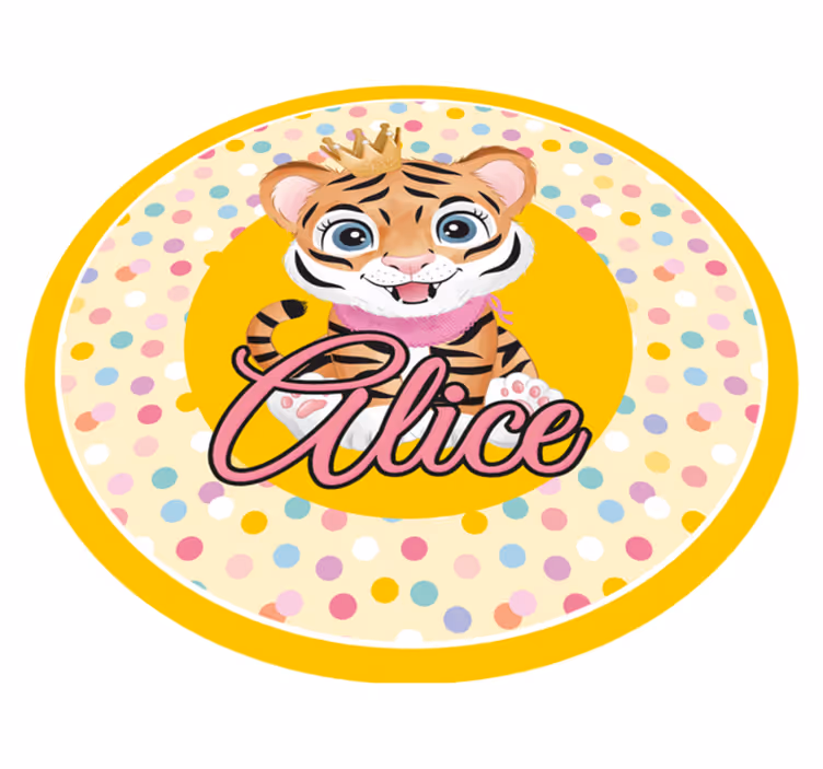 Personlig tiger Vinylmatta namn - Tenstickers