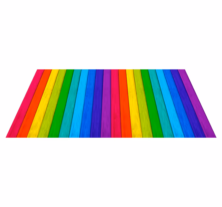 Regnbågsrandig layout Vinylmatta träeffekt - Tenstickers