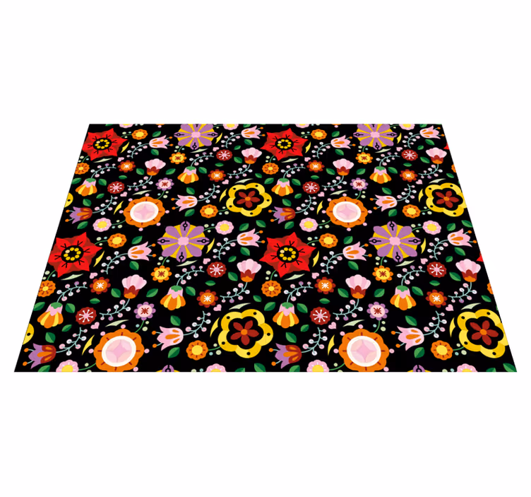 Ljusa botaniska illustration Vinylmatta blommor och växter - Tenstickers