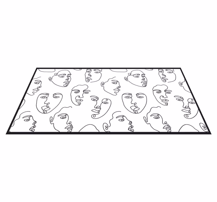Linjekonst ansikten Vinylmatta Mosaik - Tenstickers