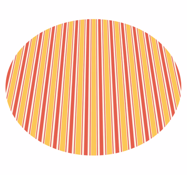 Orange och röda ränder cirkulär matta - Tenstickers