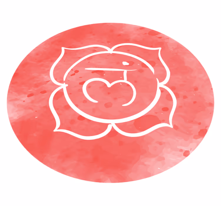 Cirkulär rosdesign Vinylmatta Mandala - Tenstickers