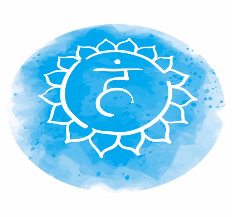 Lugn blå symbol Vinylmatta Mandala - Tenstickers