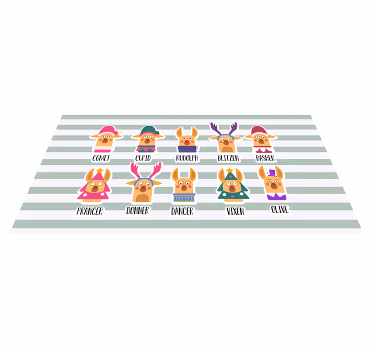 Tomtens rennamn julvinylmatta - Tenstickers