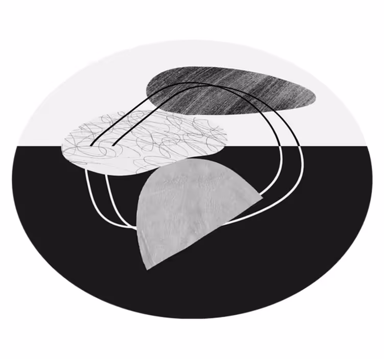Abstrakt formkonstverk Vinylmatta minimalistisk - Tenstickers