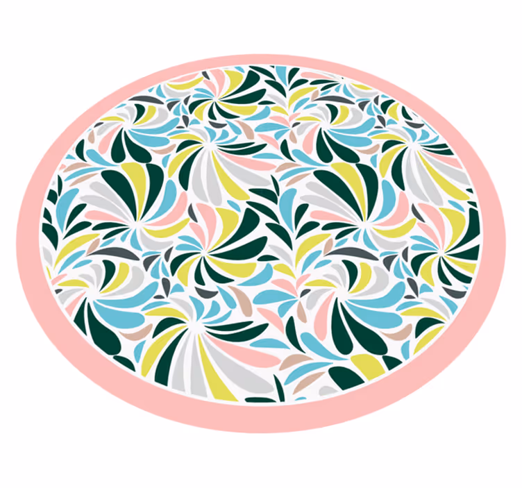 Färgglada blommiga virvlar Vinylmatta daghem - Tenstickers