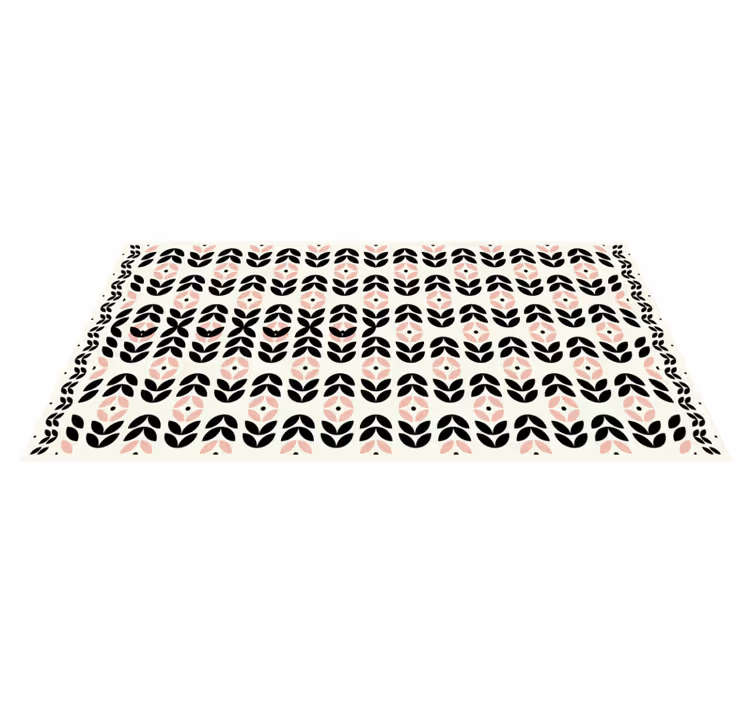 Blommigt geometriskt motiv Vinylmatta modern - Tenstickers