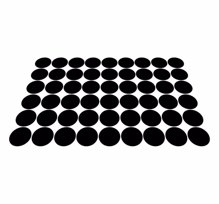 Monokromt cirkelmönster Vinylmatta geometrisk - Tenstickers
