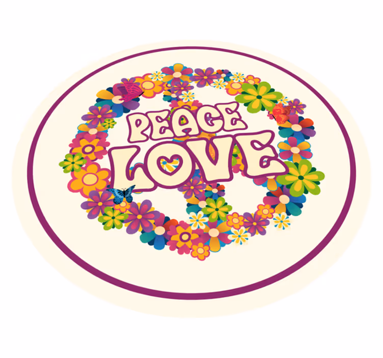 Fredligt budskap Vinylmatta blommor och växter - Tenstickers