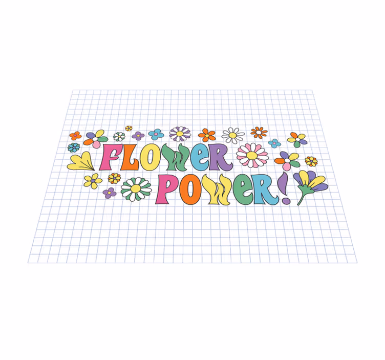 Flower power design Vinylmatta blommor och växter - Tenstickers