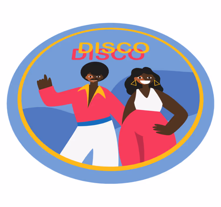 Dansande 80 -tals disco man vintage matta - Tenstickers