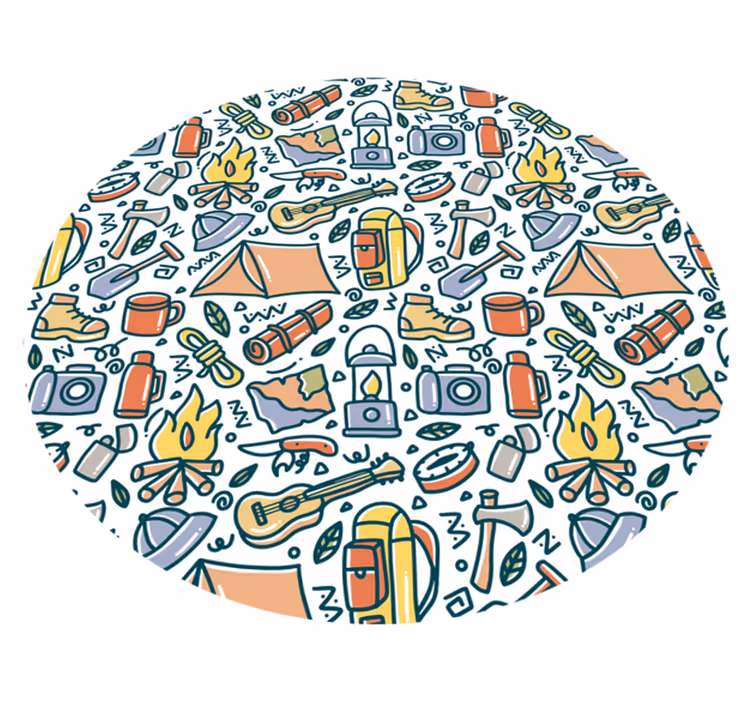Campingäventyrskoncept Vinylmatta Ungdom - Tenstickers