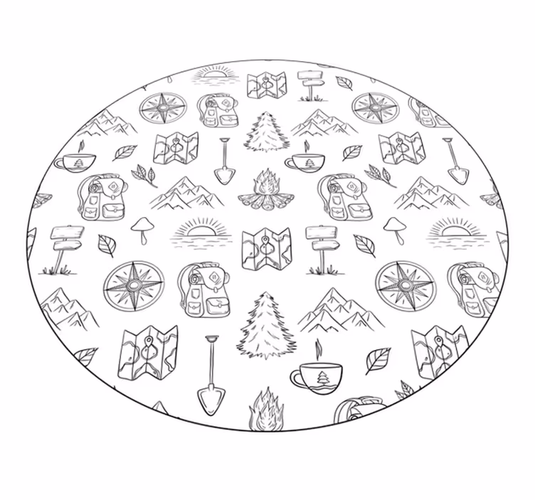 Campingäventyr ikoner Andra Vinylmattor - Tenstickers