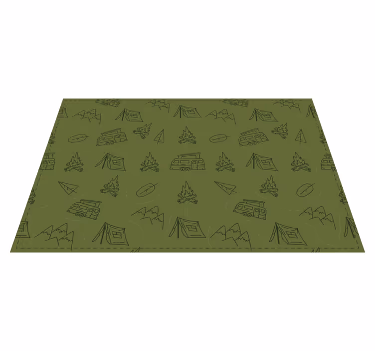 Campingäventyrstema Vinylmatta natur - Tenstickers
