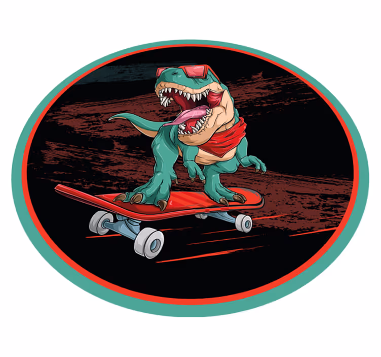 Cool skateboarddinosaurie Vinylmatta Ungdom - Tenstickers