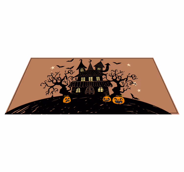 Spökhusscen Vinylmatta Halloween - Tenstickers