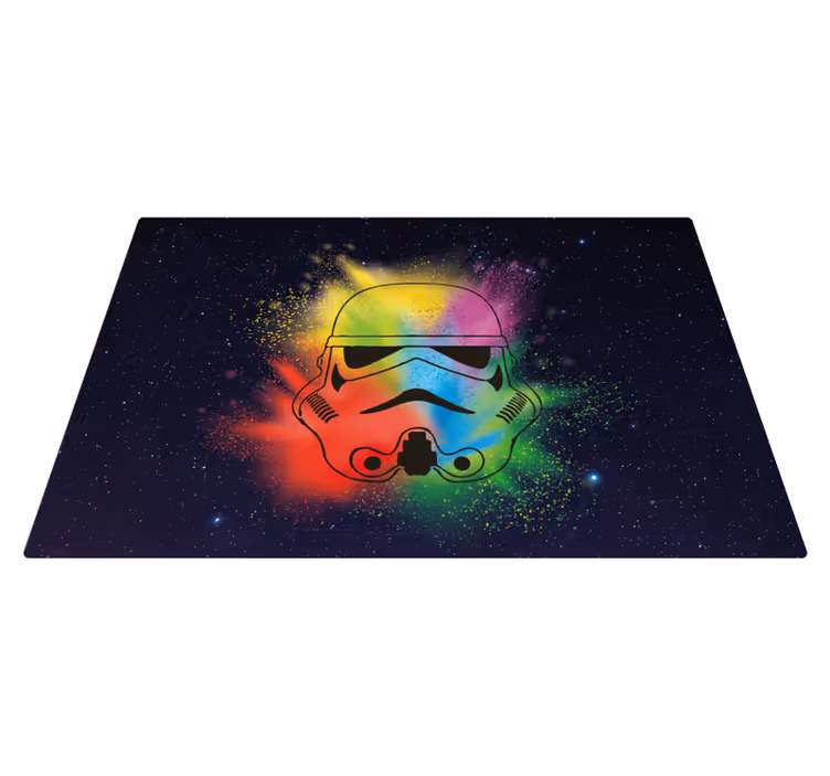 Färgglatt stormtrooperansikte Andra Vinylmattor - Tenstickers