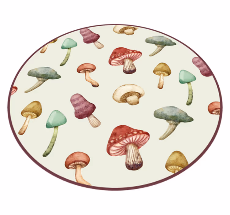 Svampillustrationer Vinylmatta natur - Tenstickers