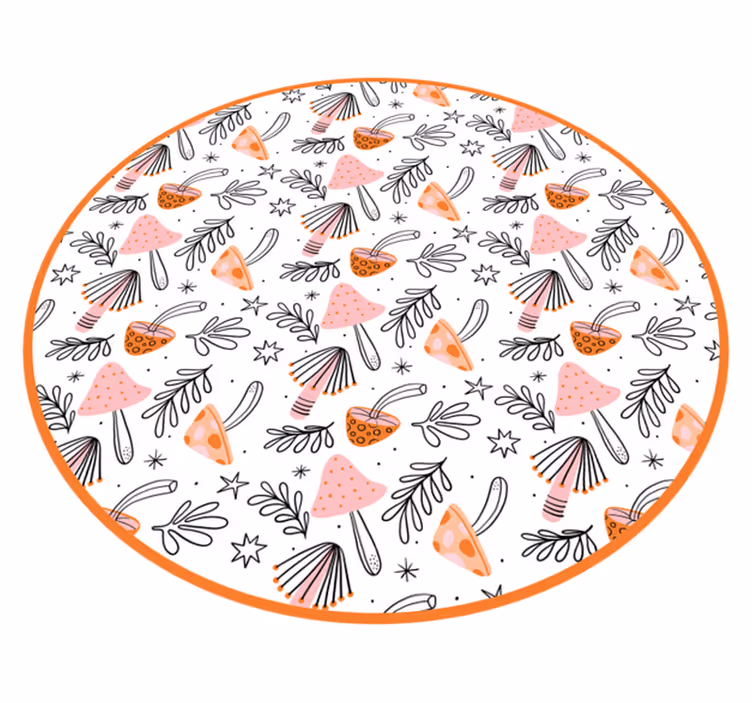 Nordiskt svampmotiv Vinylmatta blommor och växter - Tenstickers