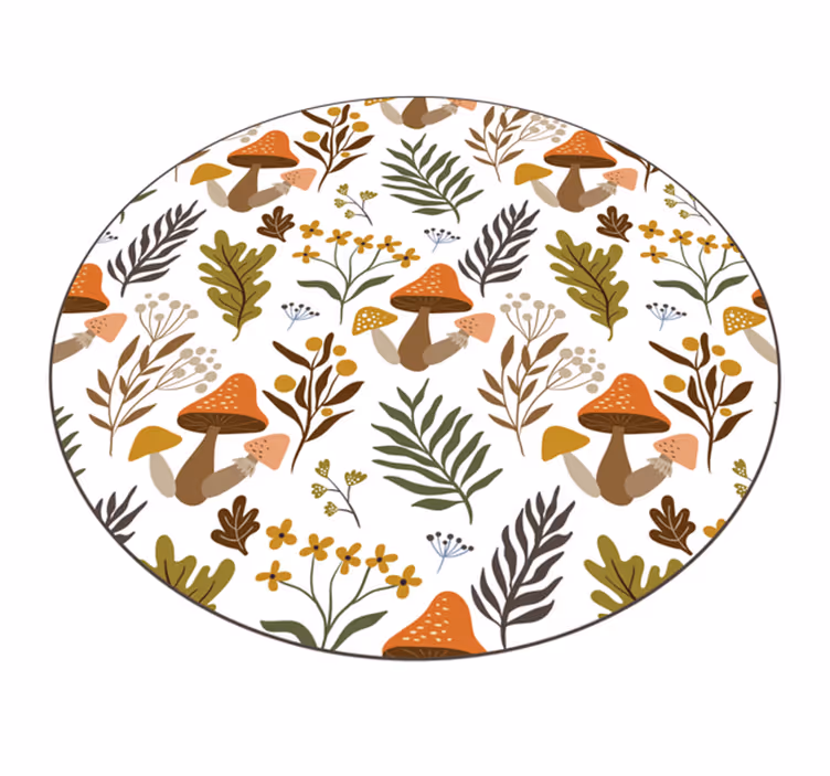 Förtjusande svampmotiv Vinylmatta blommor och växter - Tenstickers