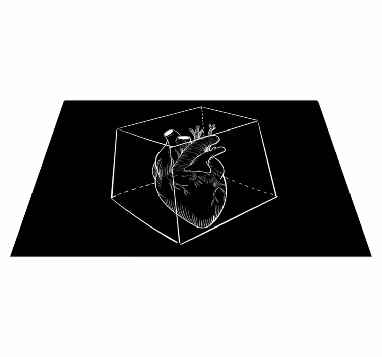Hjärtaillustration Vinylmatta modern - Tenstickers