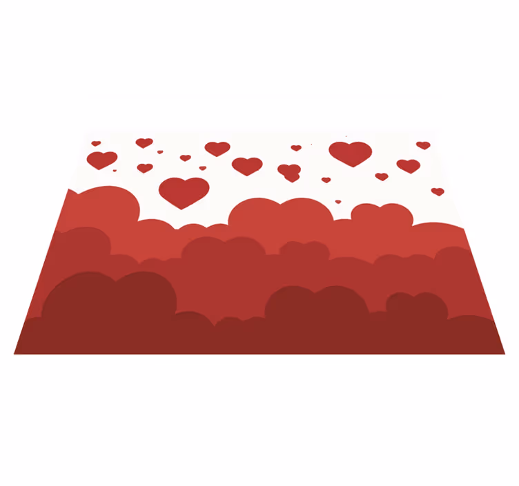 Rött hjärta moln design sovrum matta - Tenstickers