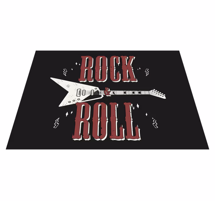 Rock n' roll med gitarrdesign sovrumsmatta - Tenstickers