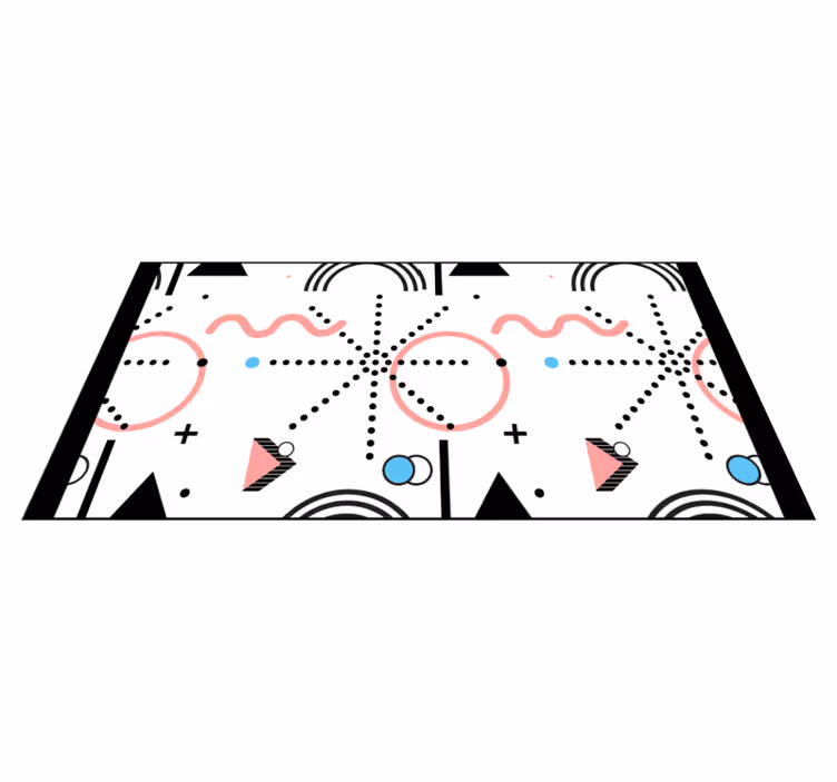 Vitt geometriskt mönster Vinylmatta modern - Tenstickers