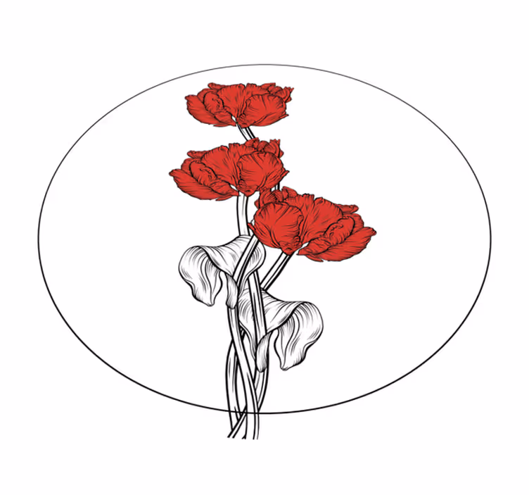 Rött blomsterarrangemang Vinylmatta badrum - Tenstickers
