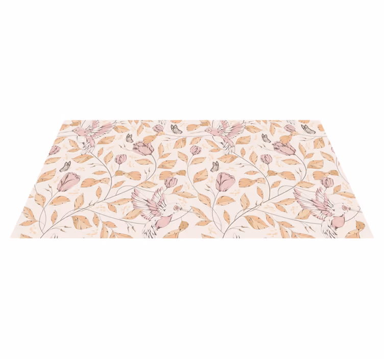 Pastellblommig elegans Vinylmatta foajé - Tenstickers