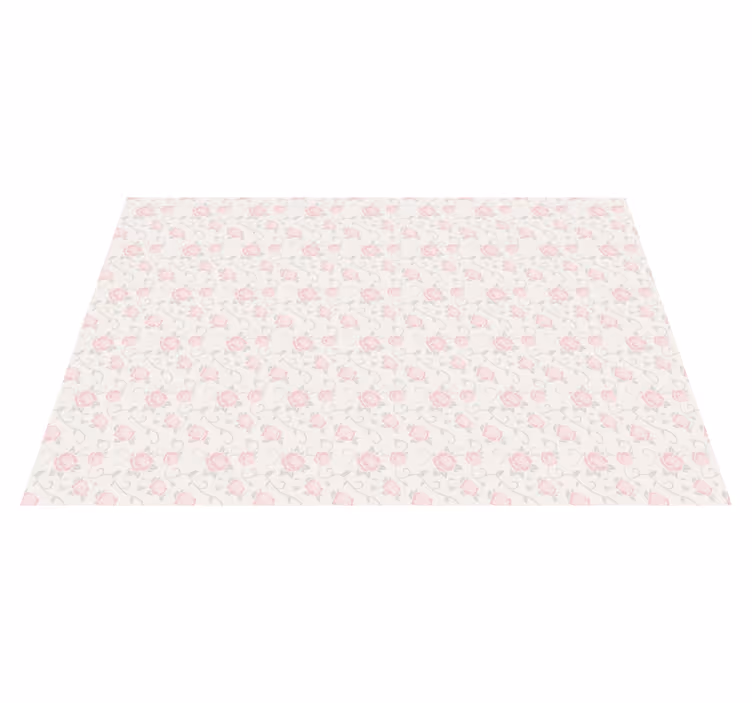 Delikat rosmönster Vinylmatta blommor och växter - Tenstickers