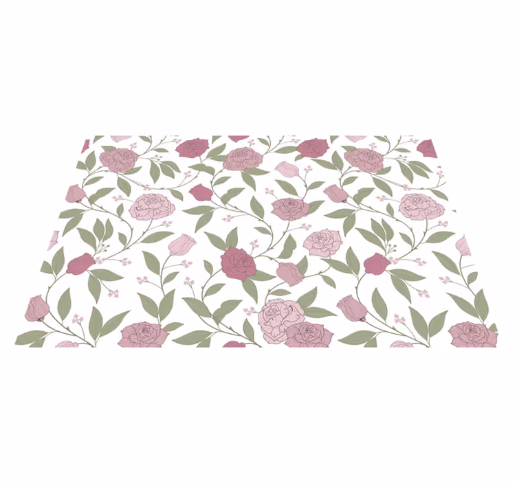 Elegant trädgårdsmönster Vinylmatta blommor och växter - Tenstickers