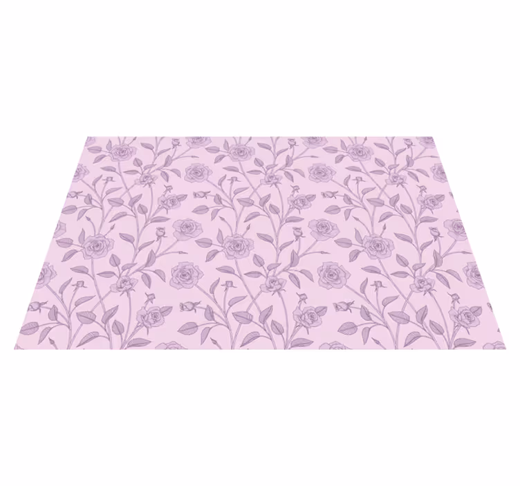 Lavendel blommönster Vinylmatta blommor och växter - Tenstickers