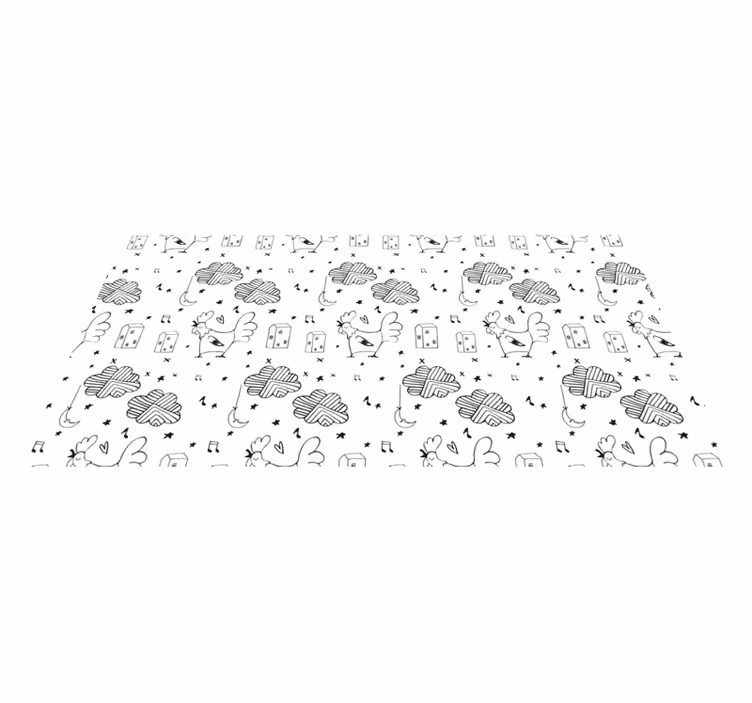Minimalistisk fjäderfädesign Vinylmatta Barn - Tenstickers