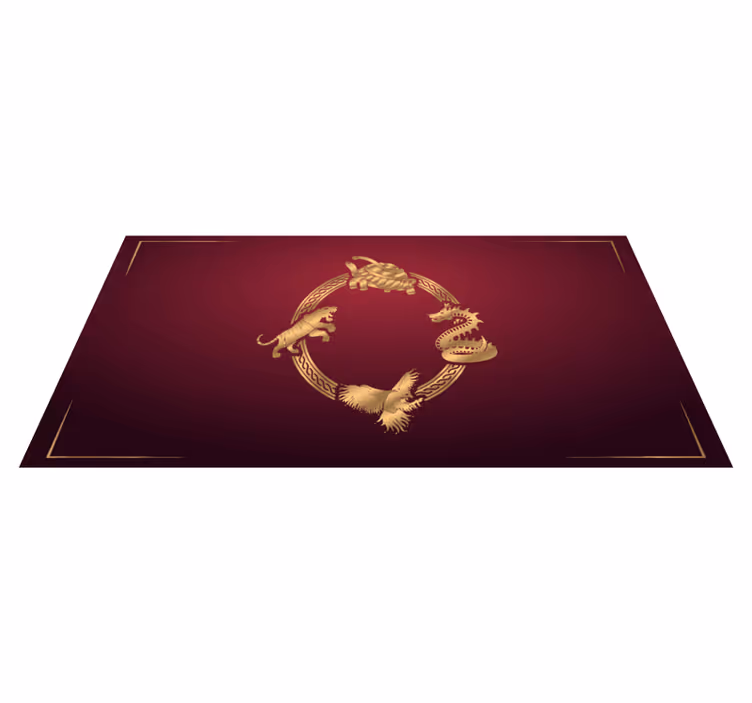 Gyllene zodiakcirkel Vinylmatta etnisk - Tenstickers