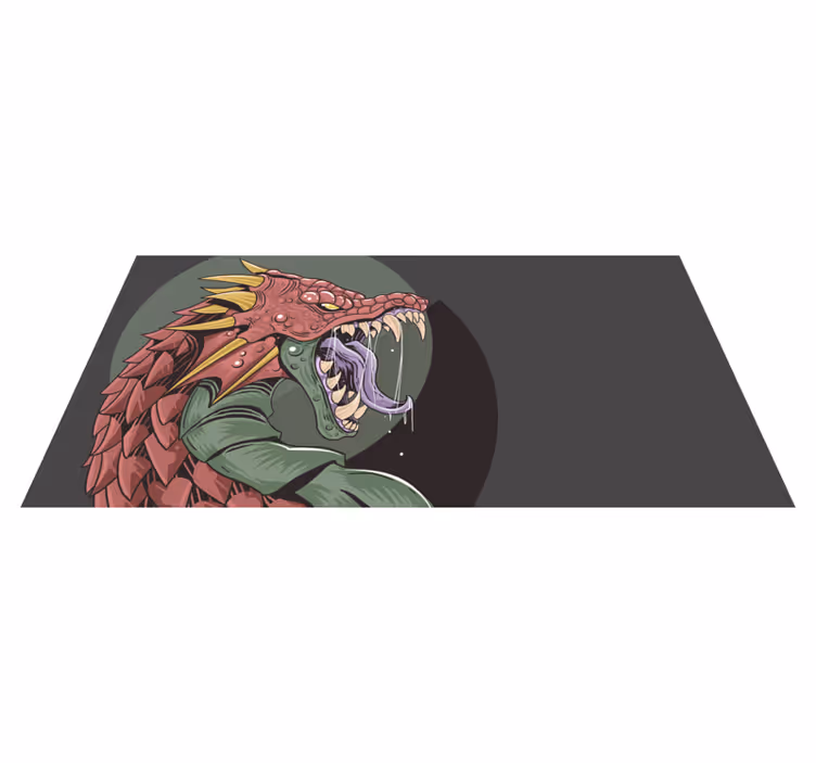 Skrämmande drakdjursmatta - Tenstickers