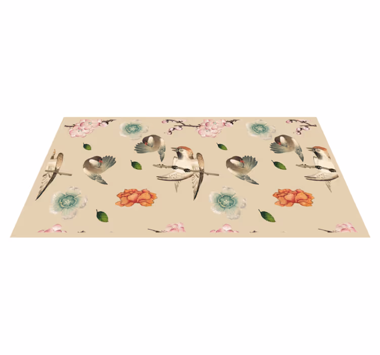 Fåglar och blommor Vinylmatta djur - Tenstickers