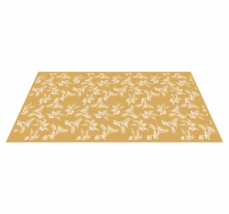 Eleganta kolibrier blommar Vinylmatta natur - Tenstickers