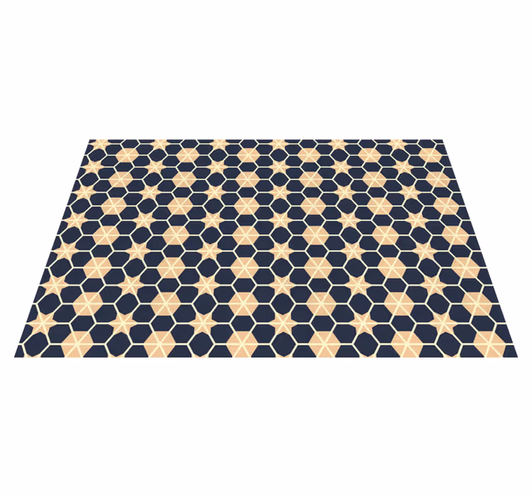 Hexagonstjärnmönster Vinylmatta geometrisk - Tenstickers