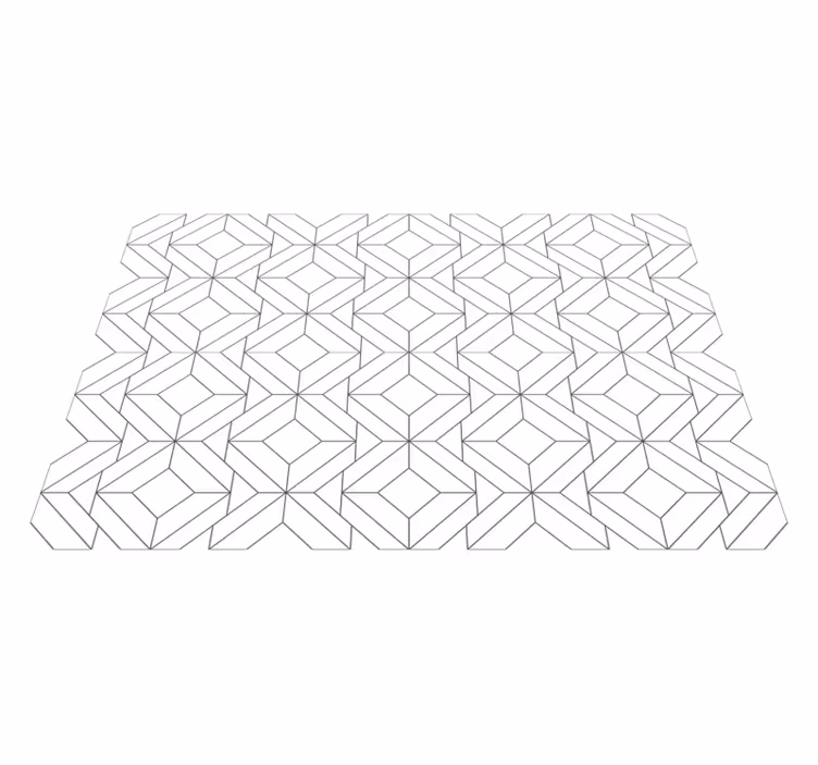 Vitt mönster Vinylmatta geometrisk - Tenstickers