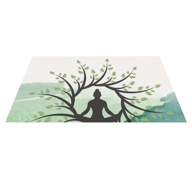 Meditationsträddesign Vinylmatta natur - Tenstickers